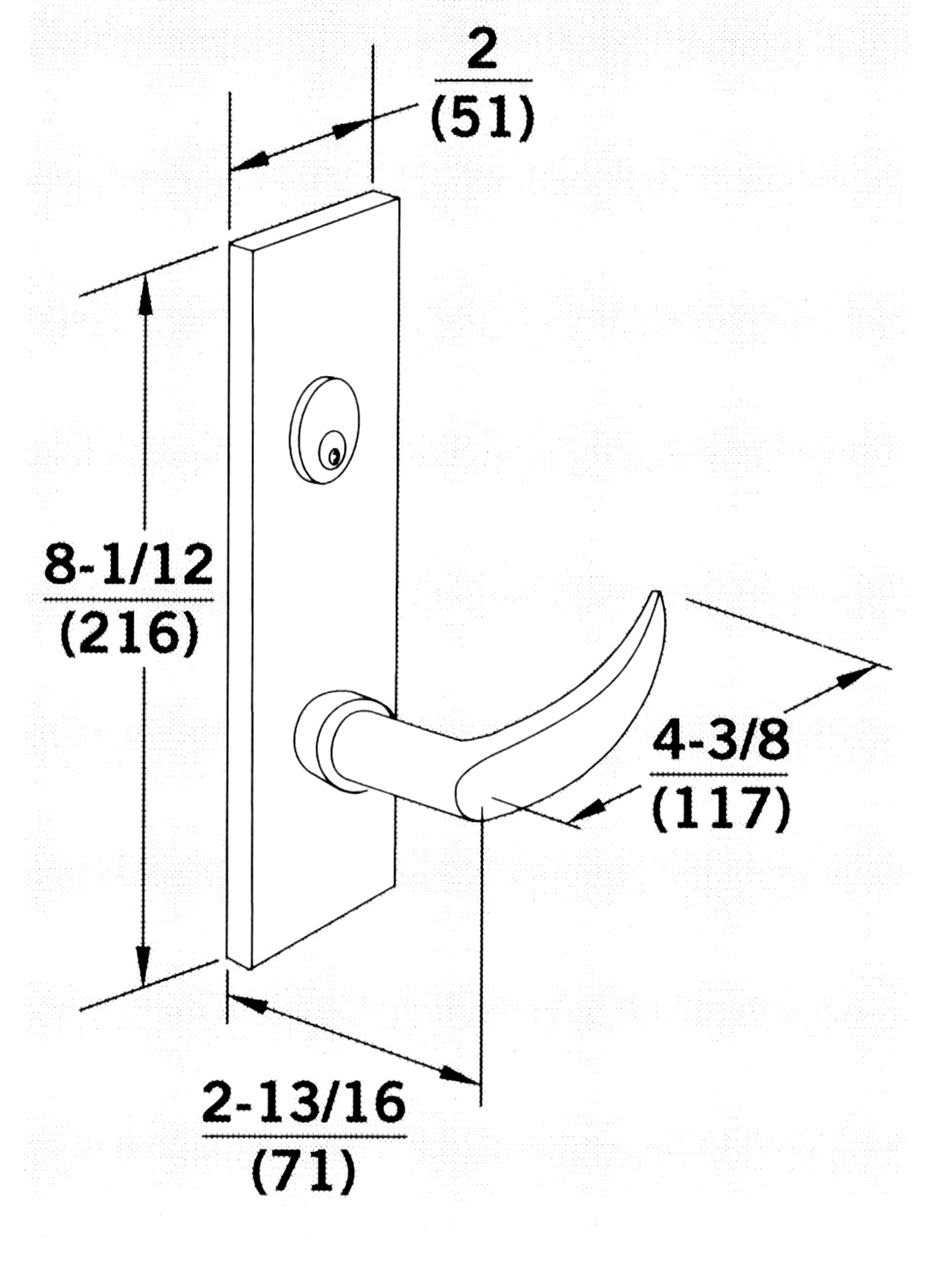 E Escutcheon Technical Drawing